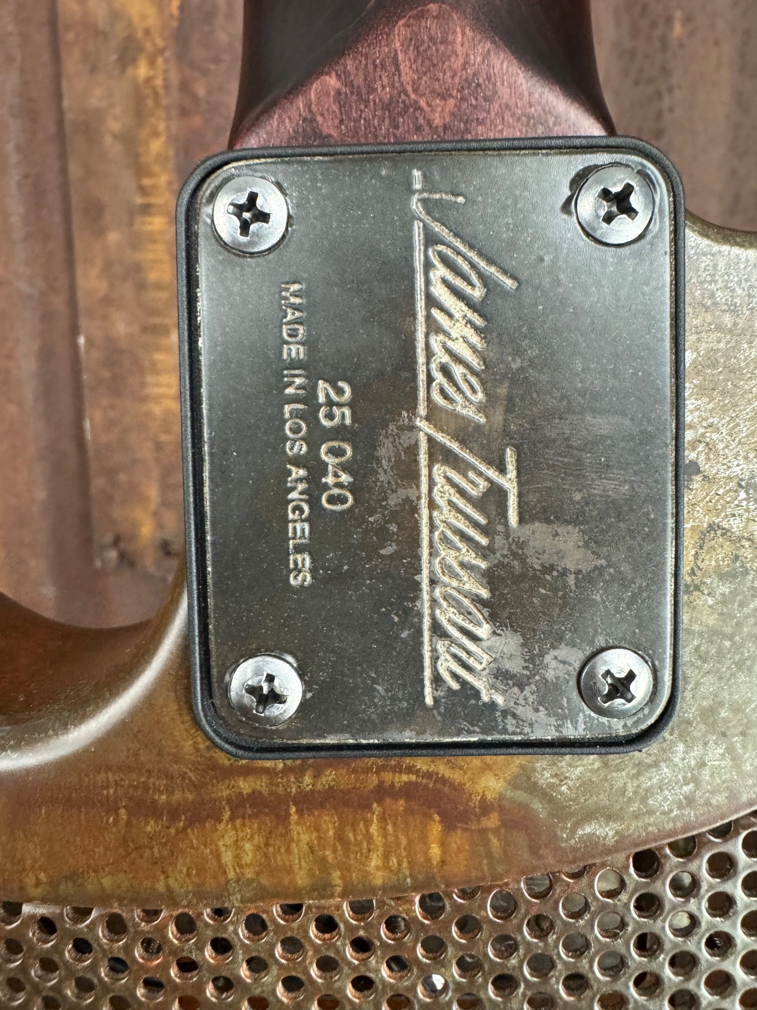 25040 Red Pinstriped Rusty Steelcaster
