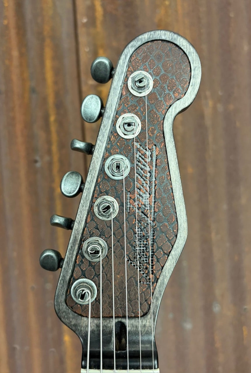 25010 Rusty Snakeskin Engraved Steel O Matic