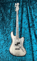 19004 Black on Antique Silver Roses SteelTopCaster Bass
