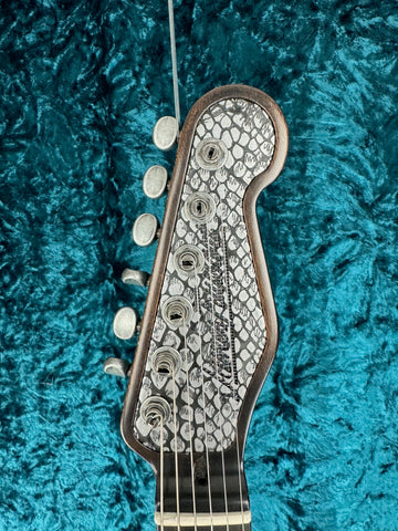 24028 Black Antique Silver Snakeskin Engraved SteelPhonic