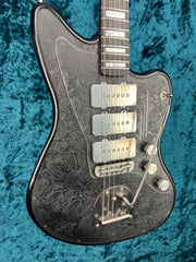 24023 Satin Black Paisley Engraved Steelmaster