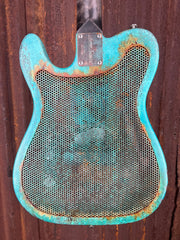 22098 Blue Moon Titanic Green Snakeskin Deluxe SteelCaster with B16 Bigsby