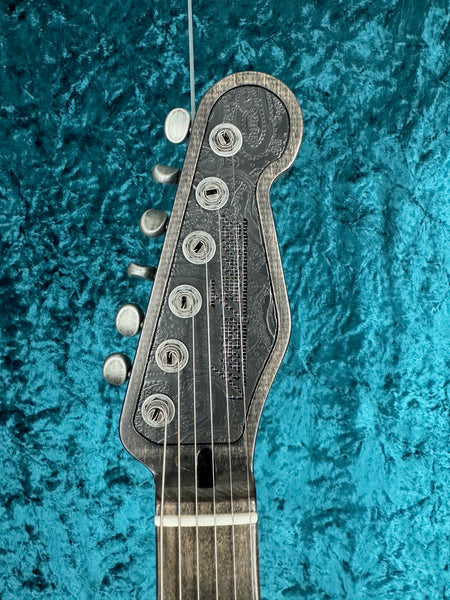 24034 Black Paisley Engraved SteelCaster – James Trussart Custom