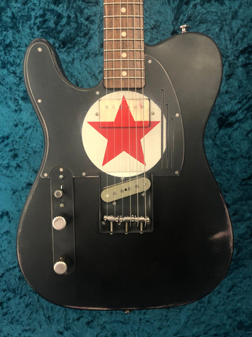 24060 LEFTY Red Star on Black Steelcaster