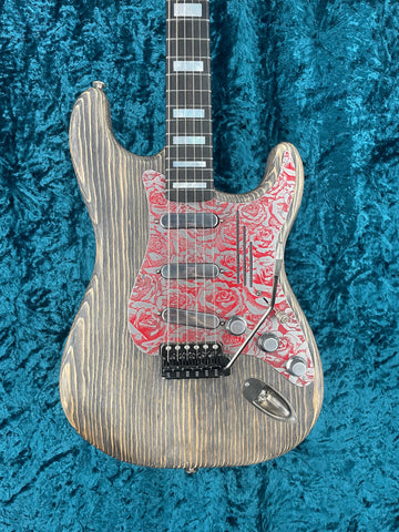 23018 Red on Steel Roses SteelGuard O Matic with Block Inlays