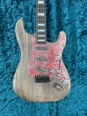 23018 Red on Steel Roses SteelGuard O Matic with Block Inlays