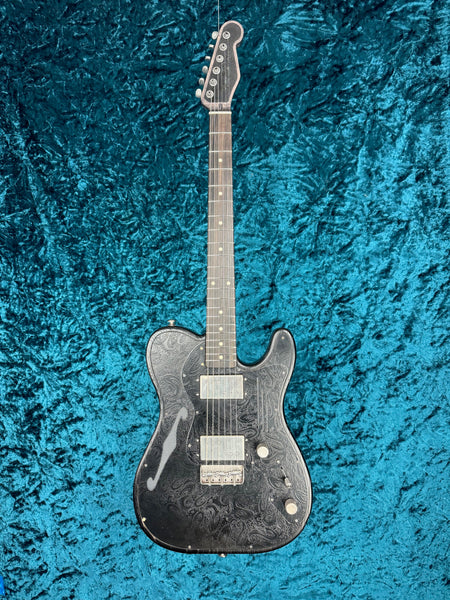 25026 Black Paisley Engraved Deluxe Steeltopcaster – James