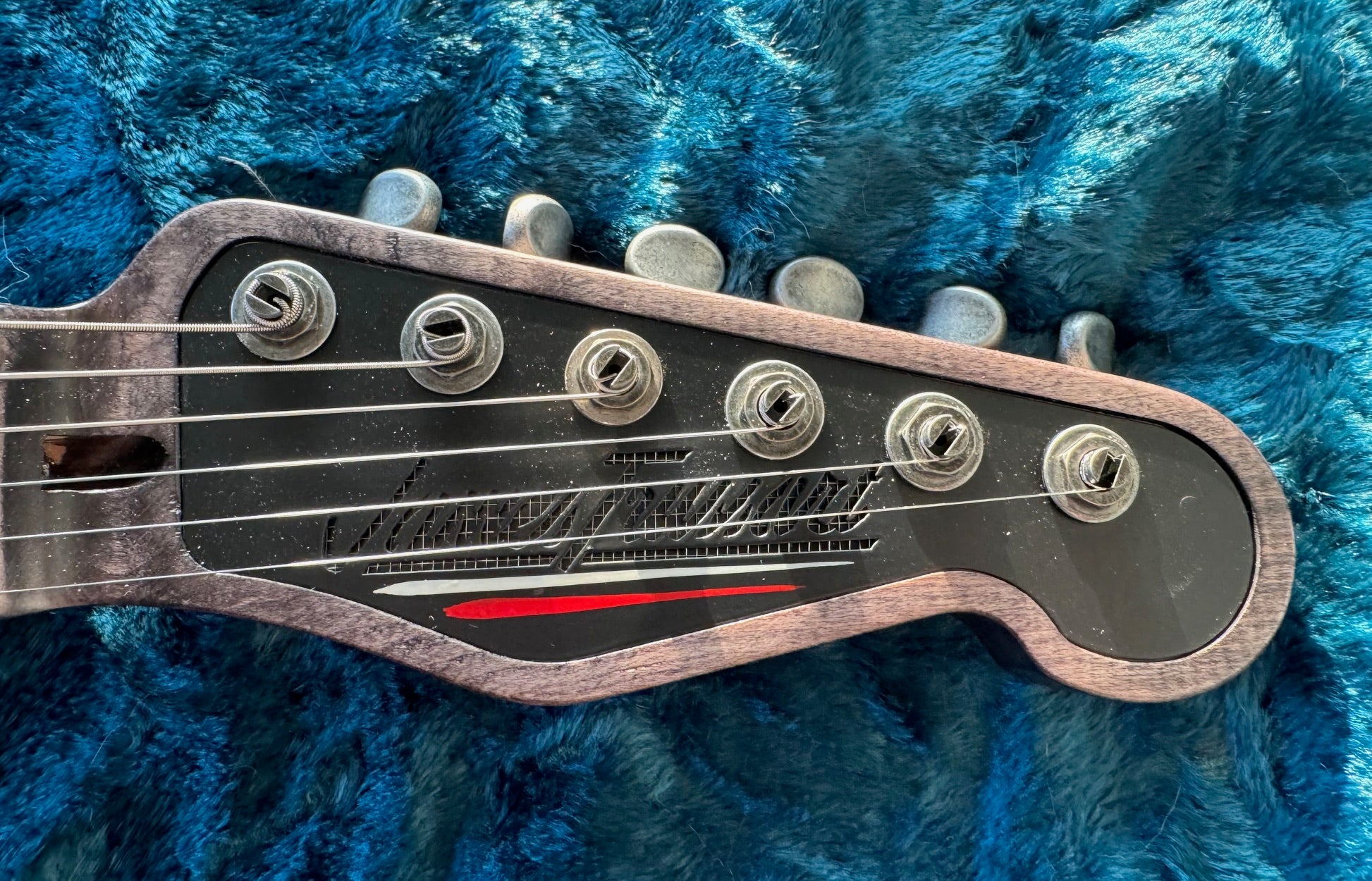 25008 Satin Black Pinstriped SteelCaster with B16 Bigsby