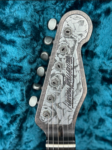 24017 Black on Steel Roses Satin Deluxe Steelcaster