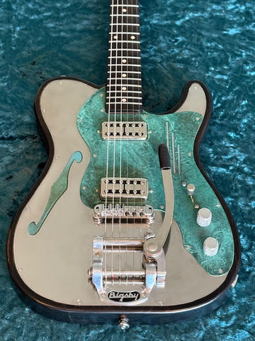 25043 Titanic Green Paisley engraved SteelTopCaster