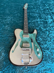 25043 Titanic Green Paisley engraved SteelTopCaster