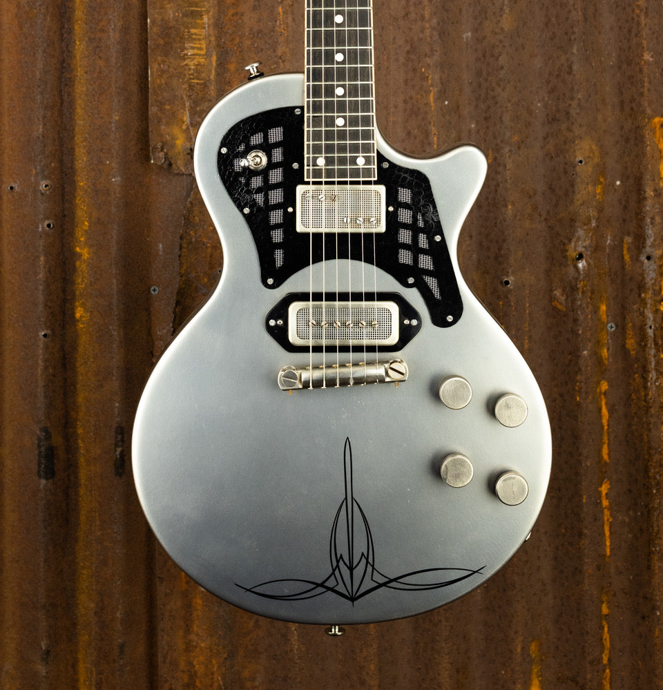 21129 Satin Black on Pinstriped Antique Silver 21 SteelDeville