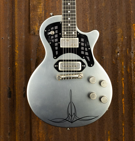 21129 Satin Black on Pinstriped Antique Silver 21 SteelDeville