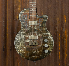21165 Rust on Cream Gator Engraved Steelphonic