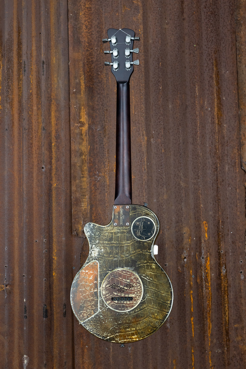 21165 Rust on Cream Gator Engraved Steelphonic