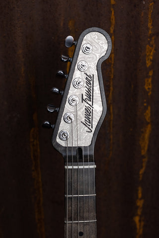21132 Antique Silver Paisley Engraved Satin Black Deluxe Steelcaster