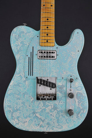 11220 Sea Foam Green on Cream Paisley SteelCaster