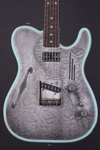 15126 Steel Roses on Ocean Blue SteelTopCaster