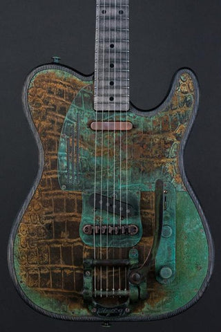 15161 Titanic Green Gator SteelTopCaster with B5 Bigsby