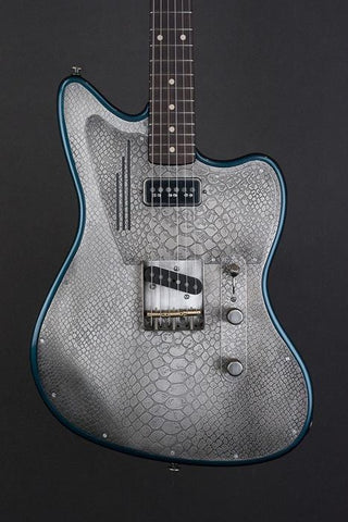 16116 Antique Silver Snakeskin Tuxedo Blue SteelTeleMaster