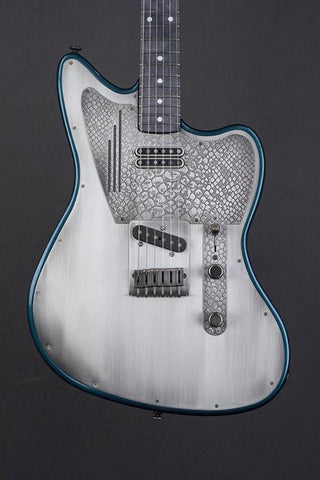 16150 Antique Silver Snakeskin Tuxedo Blue SteelTeleMaster