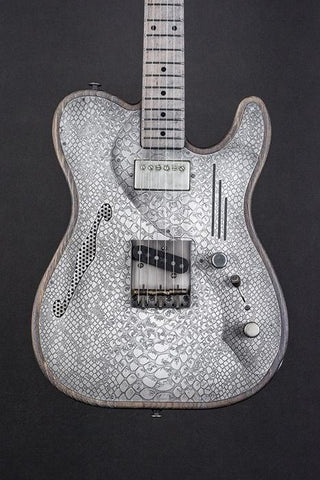 16157 Antique Silver Snakeskin Driftwood Deluxe SteelTopCaster