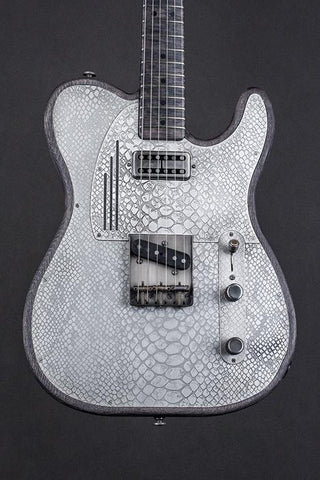 17014 Antique Silver Snakeskin Driftwood SteelTopCaster