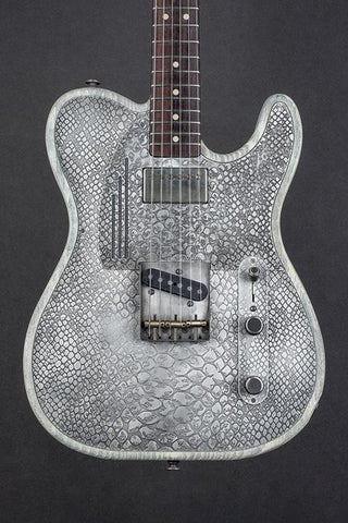 17020 Antique Silver Snakeskin Driftwood SteelTopCaster
