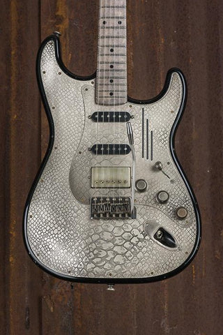17076 Antique Silver Snakeskin Black Relic Steel O Matic