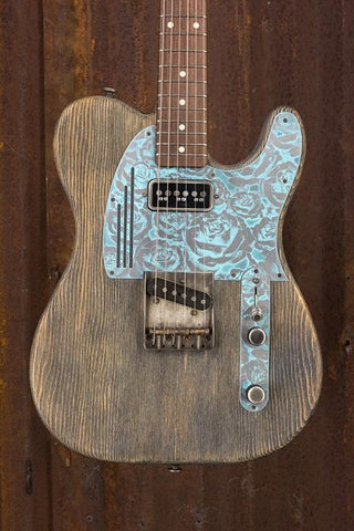 17114 Blue Roses Driftwood SteelGuardCaster