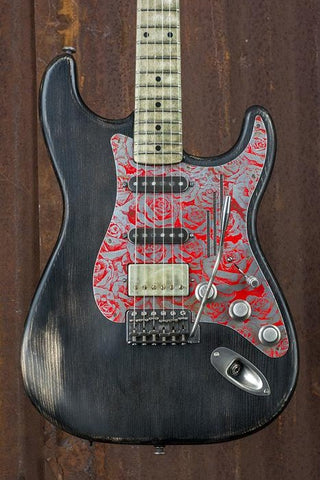 18005 Red Roses on Steel Thin Nitro Black Relic SteelGuard O Matic