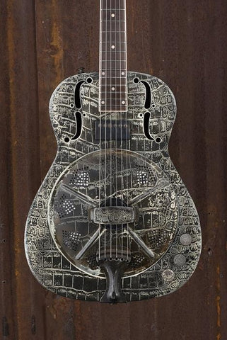 18055 Black Rust Gator Engraved SteelReso