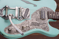 17115 Ocean Blue on Antique Silver Paisley Deluxe SteelCaster