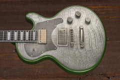 19031 Antique Silver Gator Engraved Cadillac Green Steeltop