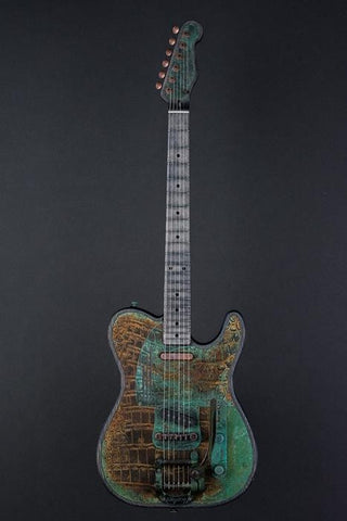 15161 Titanic Green Gator SteelTopCaster with B5 Bigsby