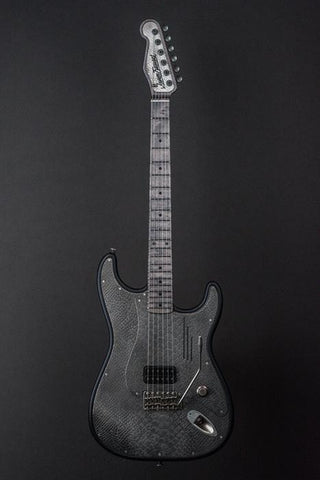 16004 Antique Silver Black Satin Snakeskin Steel O Matic