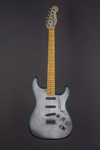 16110 Antique Silver Snake Skin Tuxedo Blue Steel O Matic