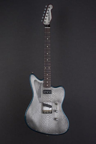 16116 Antique Silver Snakeskin Tuxedo Blue SteelTeleMaster