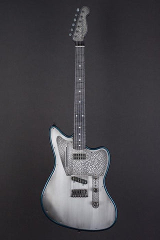 16150 Antique Silver Snakeskin Tuxedo Blue SteelTeleMaster