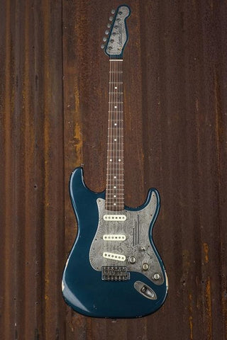 17057 Antique Silver Paisley Tuxedo Blue SteelGuard O Matic