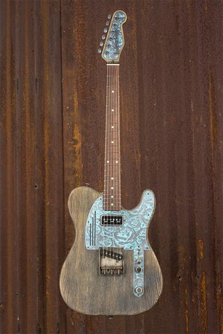 17114 Blue Roses Driftwood SteelGuardCaster