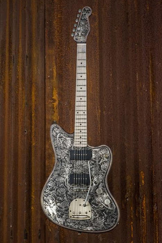 17124 Black On Steel Roses Driftwood SteelMaster
