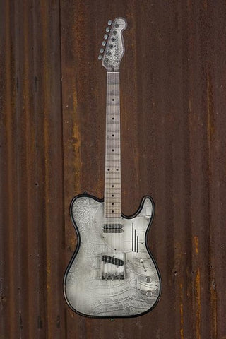 19022 Antique Silver Gator Engraved Black Nitro Deluxe SteelTopCaster