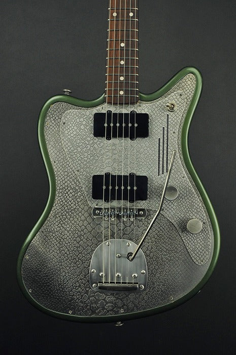 13219 Reverse Antique Silver Snakeskin Cadillac Green SteelMaster