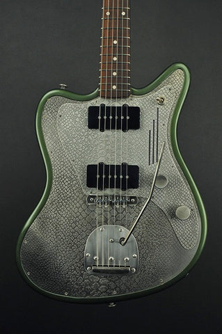 13219 Reverse Antique Silver Snakeskin Cadillac Green SteelMaster