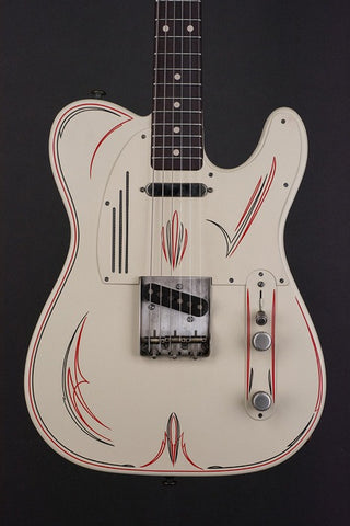 15026 Cream on Red Pinstriped SteelCaster