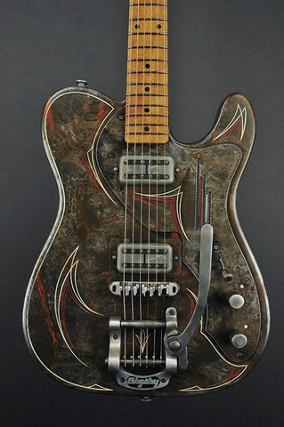 14023 Rust O Matic Pinstripe Deluxe SteelCaster with B5 Bigsby