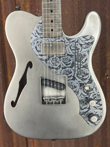 21070 Black on Roses Antique Silver Deluxe SteelCaster