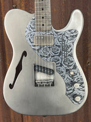 21070 Black on Roses Antique Silver Deluxe SteelCaster