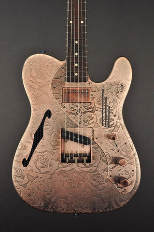13063 Antique Copper Roses Deluxe SteelCaster